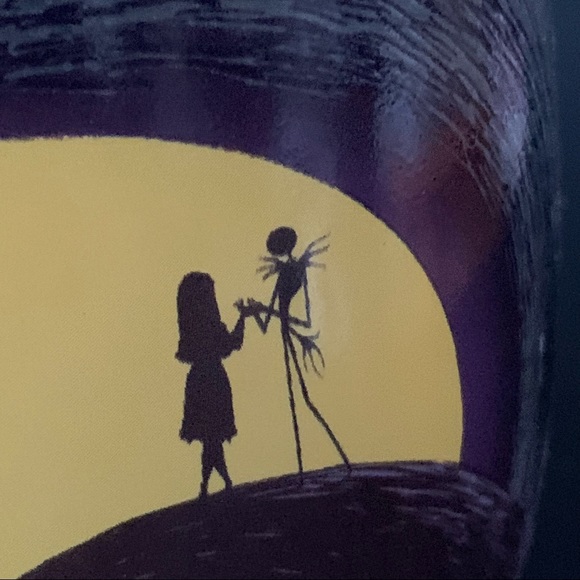 Nightmare Before Christmas Jack & Sally 20oz Tear Drop Glass - NIB - Picture 7 of 14